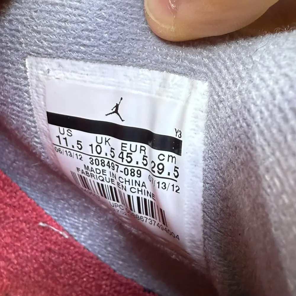 Air Jordan 4 Retro Bred 2012 308497 089 Black/Cement Grey/Fire Red Size 11.5